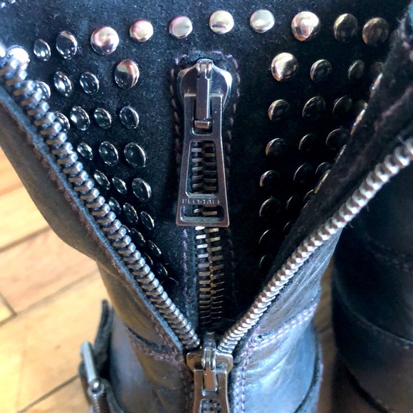 Belstaff women’s black moto ankle boot 37 1/2 - Picture 10 of 13